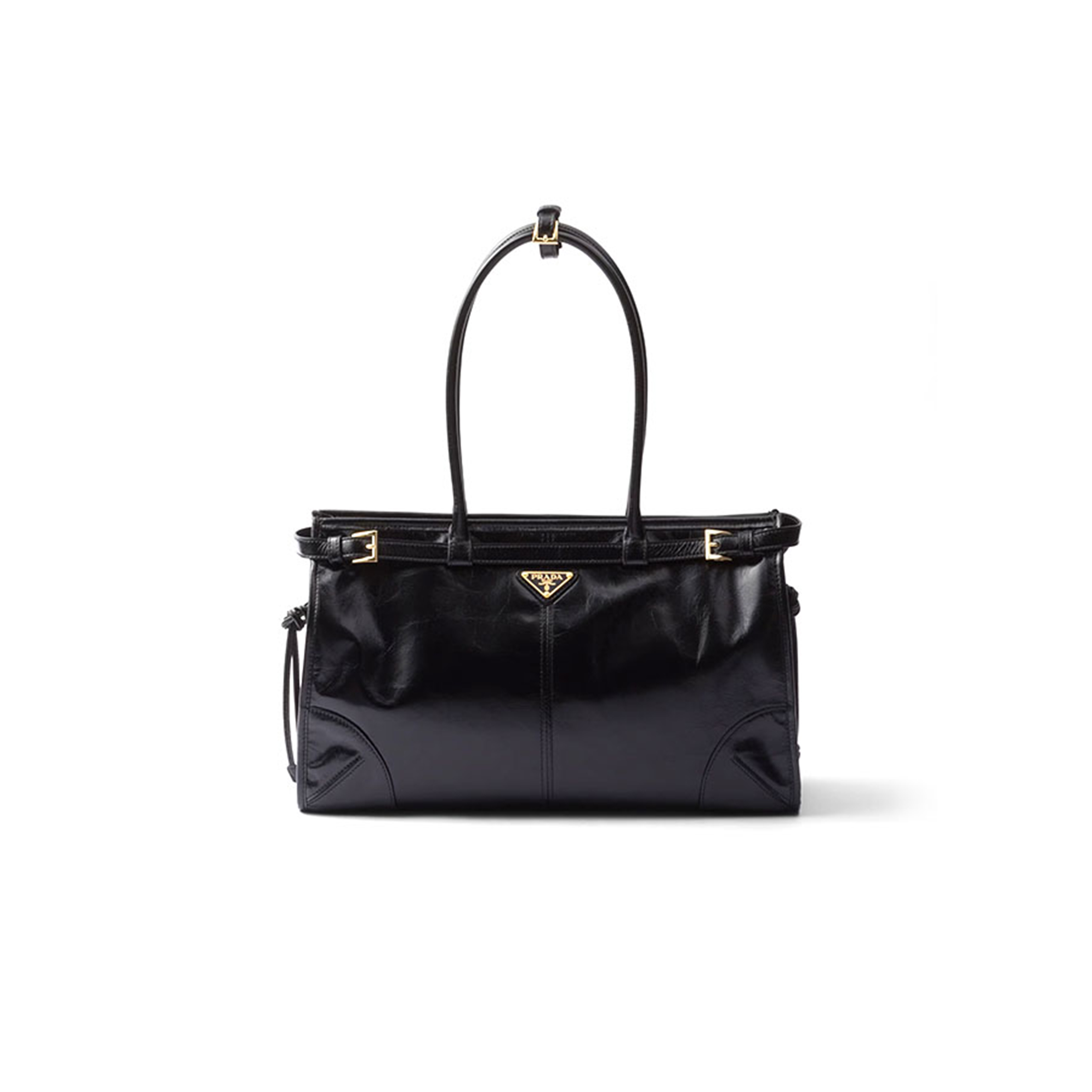 Pra*a bonnie large leather handbag 1ba433 (38*24*12cm)